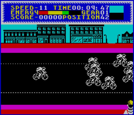 Milk Race - ZX Spectrum game screenshot (1987) by Mastertronic